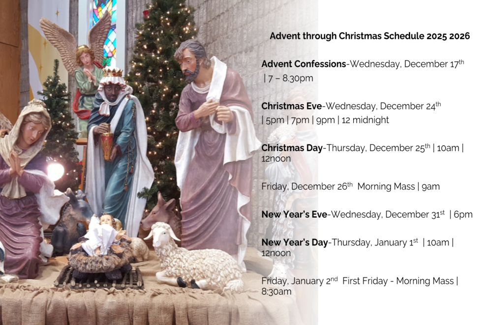 SM Advent through Christmas Schedule 2025 2026