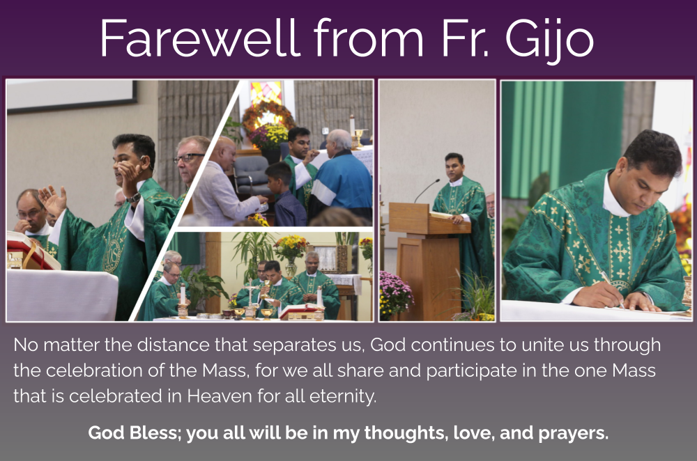 Farewell Message Fr. Gijo